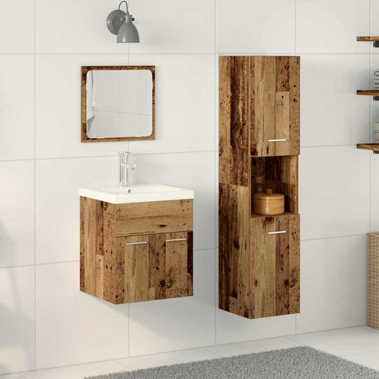 Badezimmermöbel-Set 4 stk. Altholz 41 x 38,5 x 46 cm