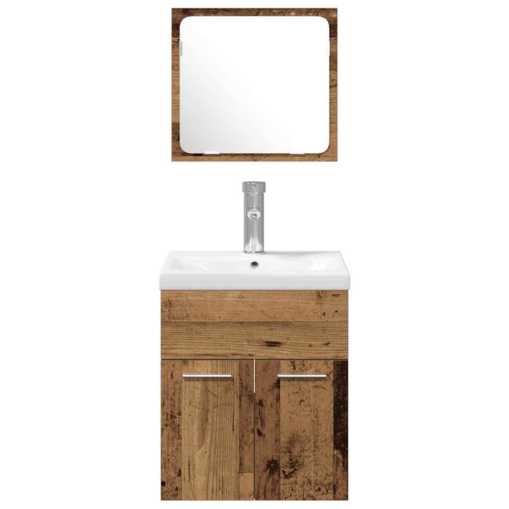 Badezimmermöbel-Set 4 stk. Altholz 41 x 38,5 x 46 cm