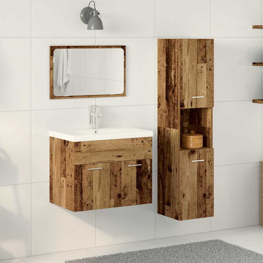 Badezimmermöbel-Set 4 stk. Braun 60 x 38,5 x 46 cm