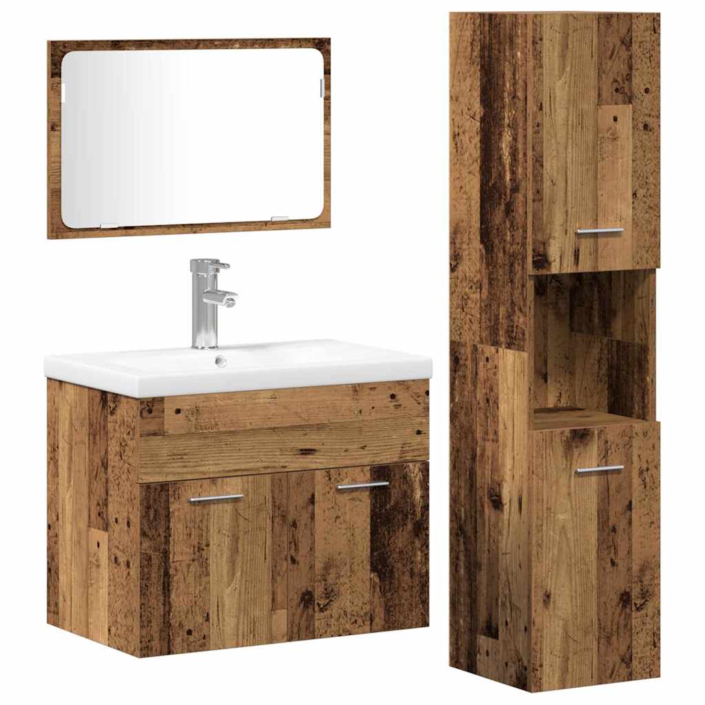 Badezimmermöbel-Set 4 stk. Braun 60 x 38,5 x 46 cm