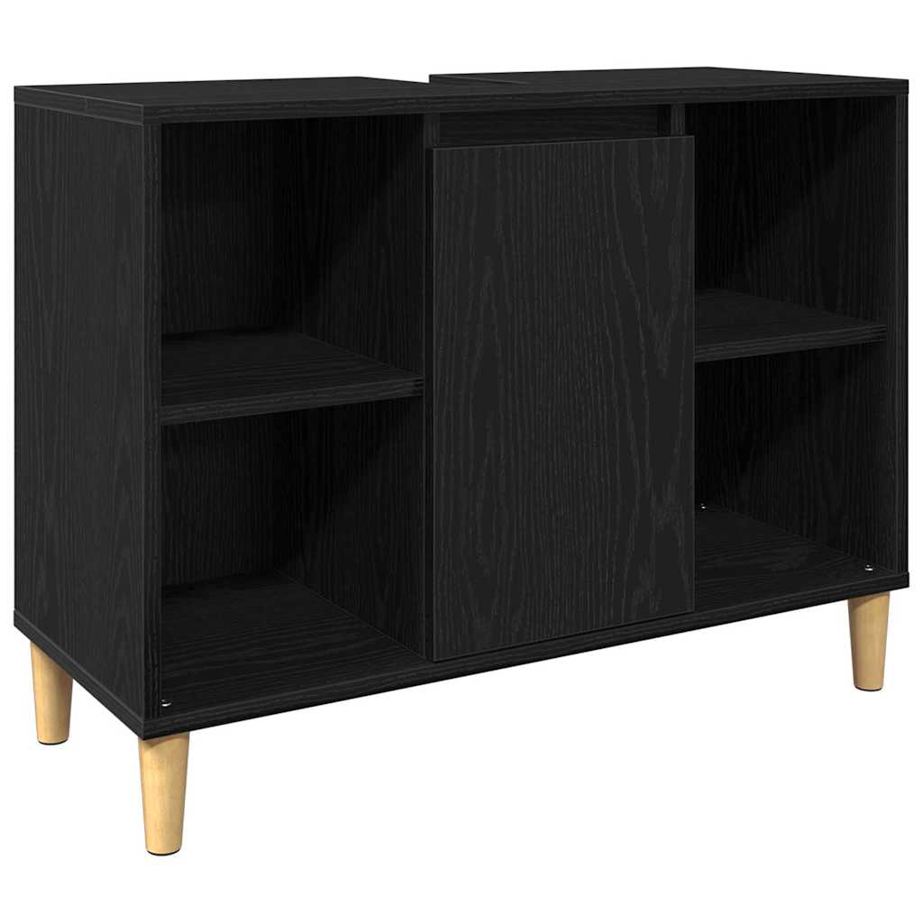 Badezimmermöbel-Set 3 stk. Schwarz 80 x 33 x 60 cm