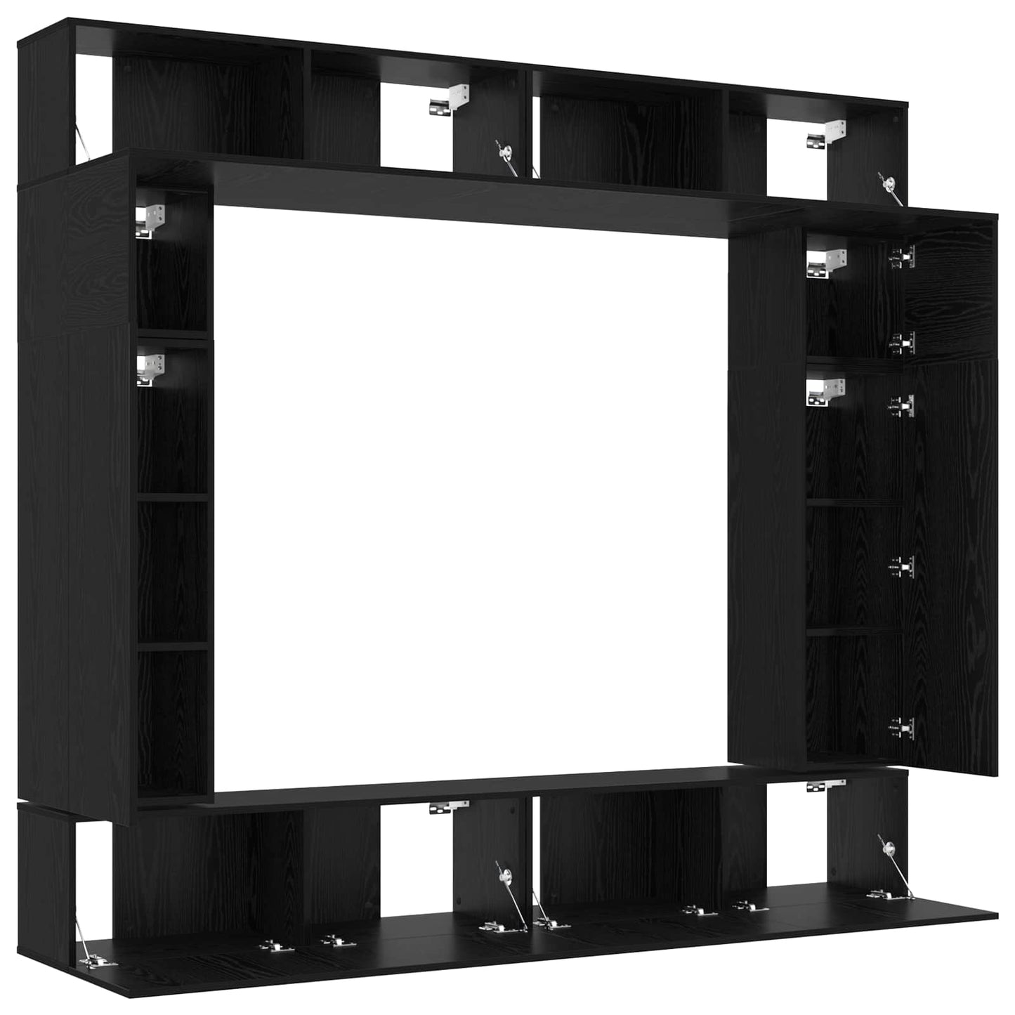 TV-Schrankset 8 stk. Schwarz Eichen-Optik Holzwerkstoff