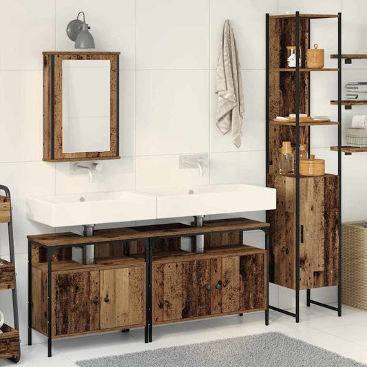 Badezimmermöbel Set mit Regal 4 pcs Altholz 33 x 33 x 185.5 cm