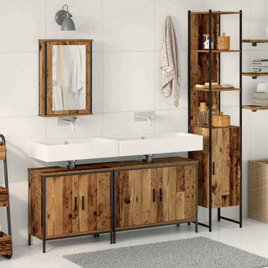 Badezimmermöbel Set mit Regal 4 pcs Braun 33 x 33 x 185.5 cm