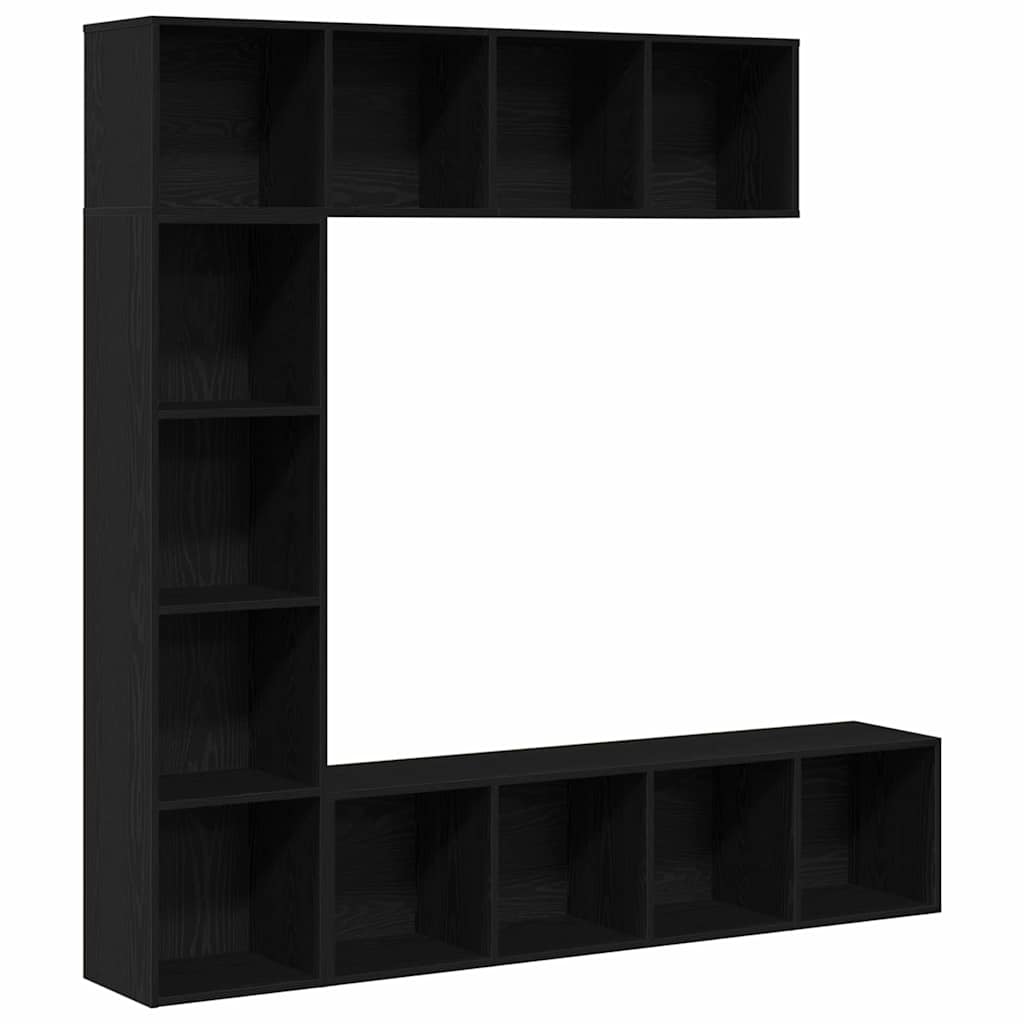 Bücherregal 3 pcs Schwarze Eiche 36 x 30 x 143 cm Holzwerkstoff