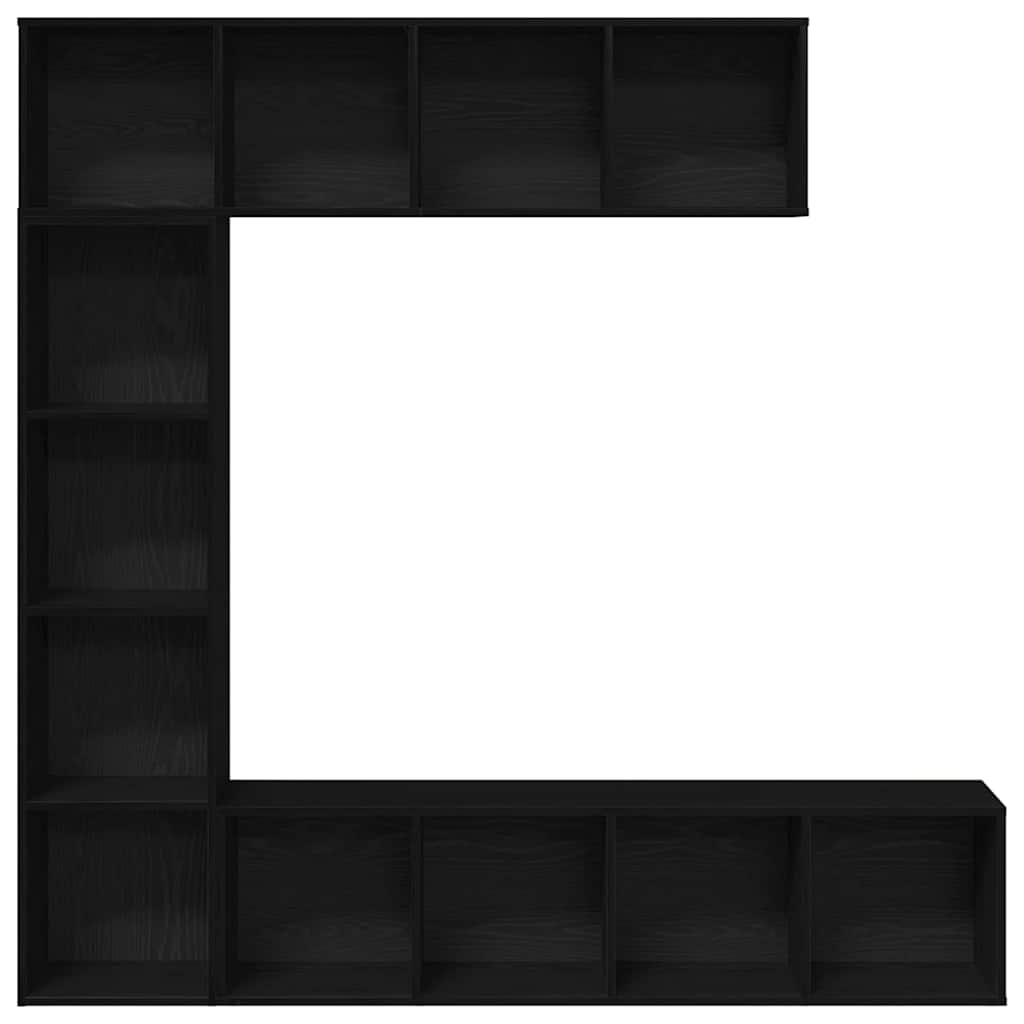 Bücherregal 3 pcs Schwarze Eiche 36 x 30 x 143 cm Holzwerkstoff