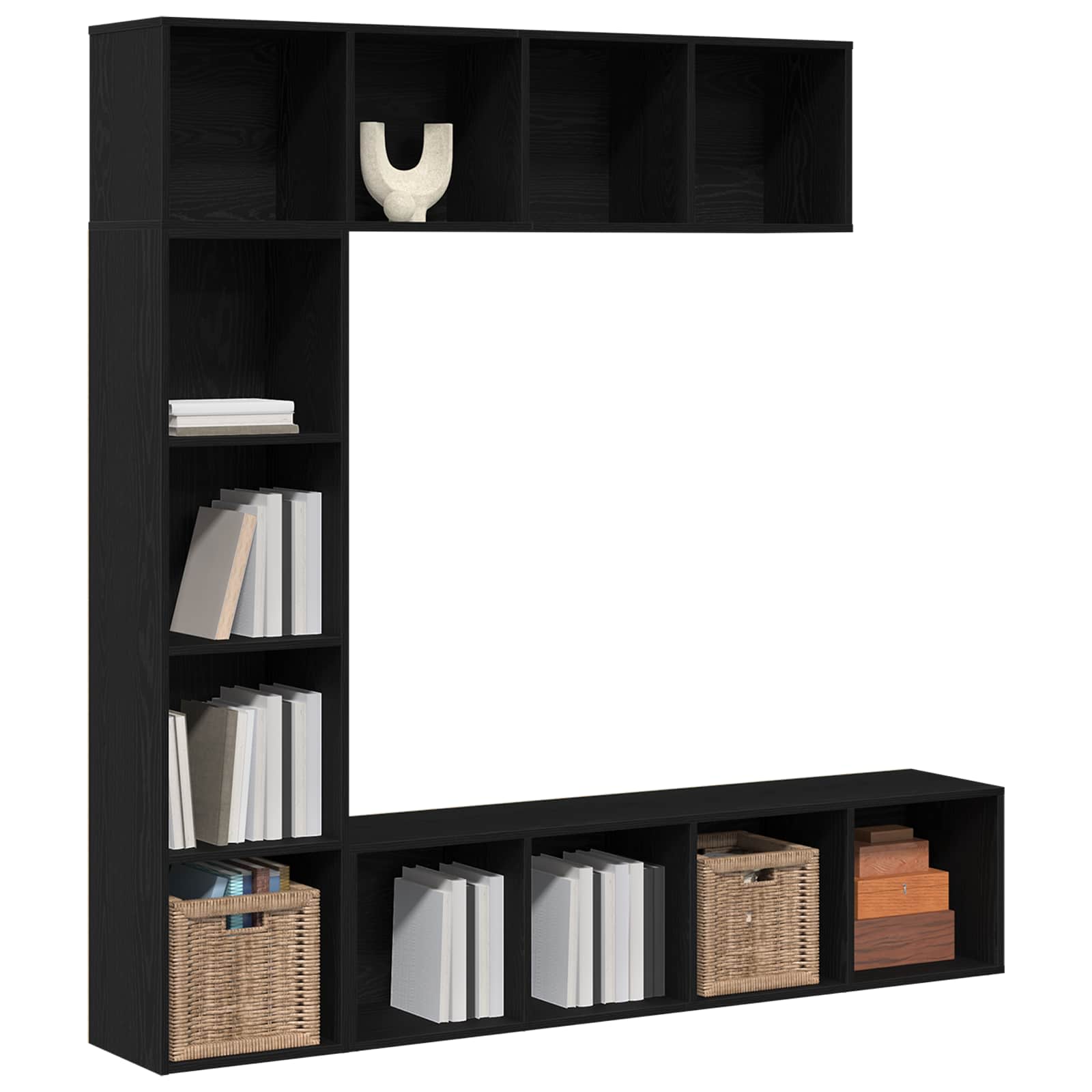 Bücherregal 12 Ebenen 3 stk. 36 x 30 x 143 cm Holzwerkstoff