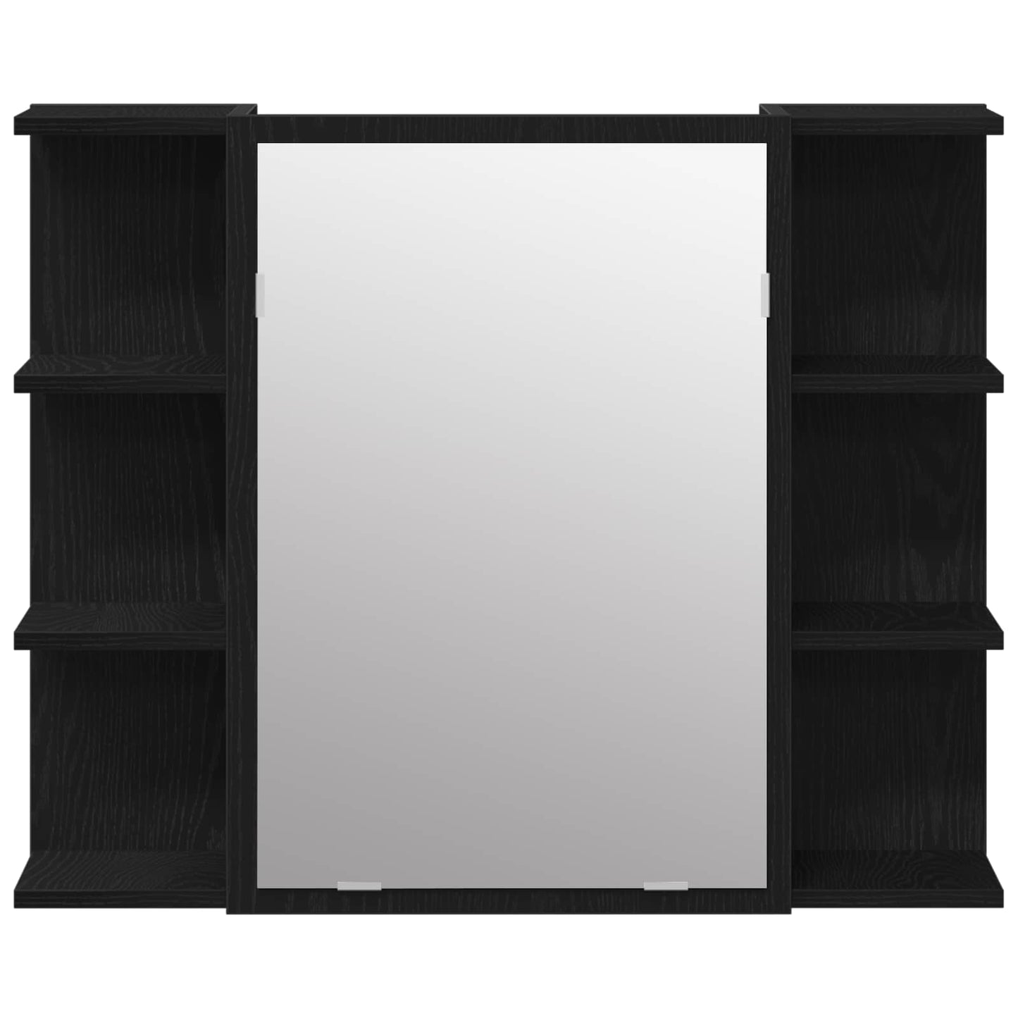 Badezimmermöbel-Set mit Regal 4 pcs Schwarz 30 x 30 x 179,5 cm