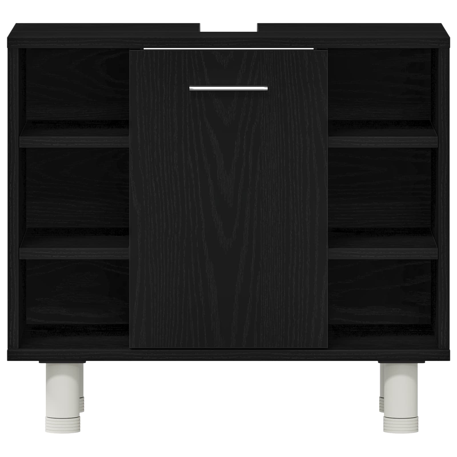 Badezimmermöbel-Set mit Regal 4 pcs Schwarz 30 x 30 x 179,5 cm