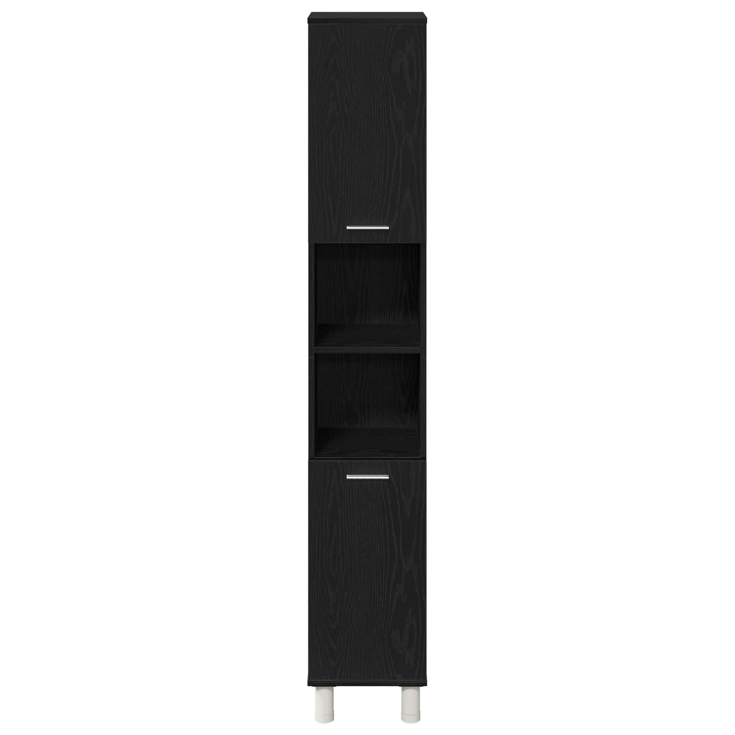 Badezimmermöbel-Set mit Regal 4 pcs Schwarz 30 x 30 x 179,5 cm