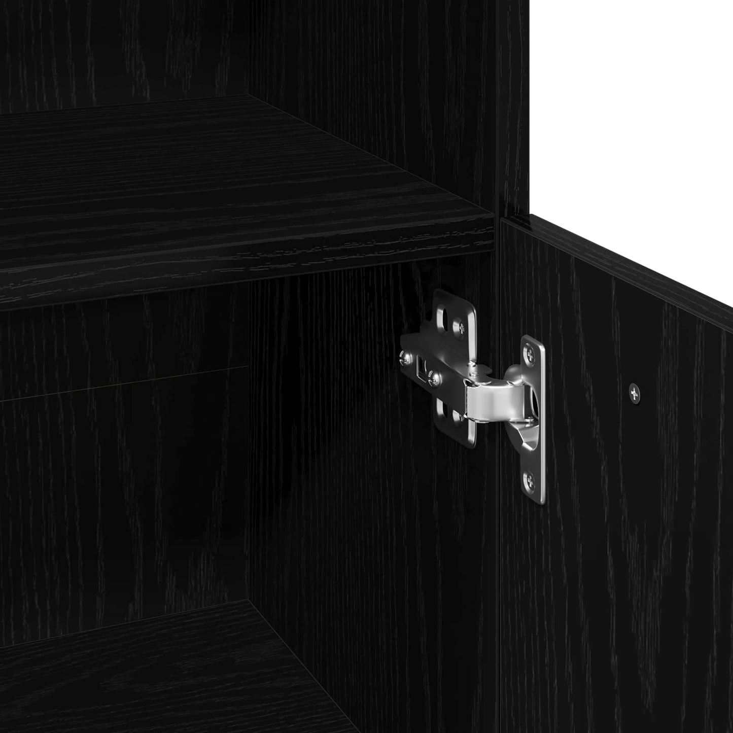 Badezimmermöbel-Set mit Regal 3 pcs Schwarz 30 x 30 x 99,5 cm