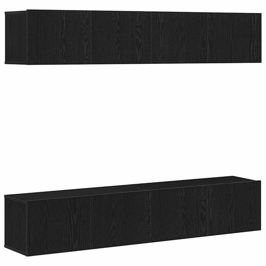 TV-Möbel-Set 4 pcs Schwarz Eichen-Optik 80 x 30 x 30 cm