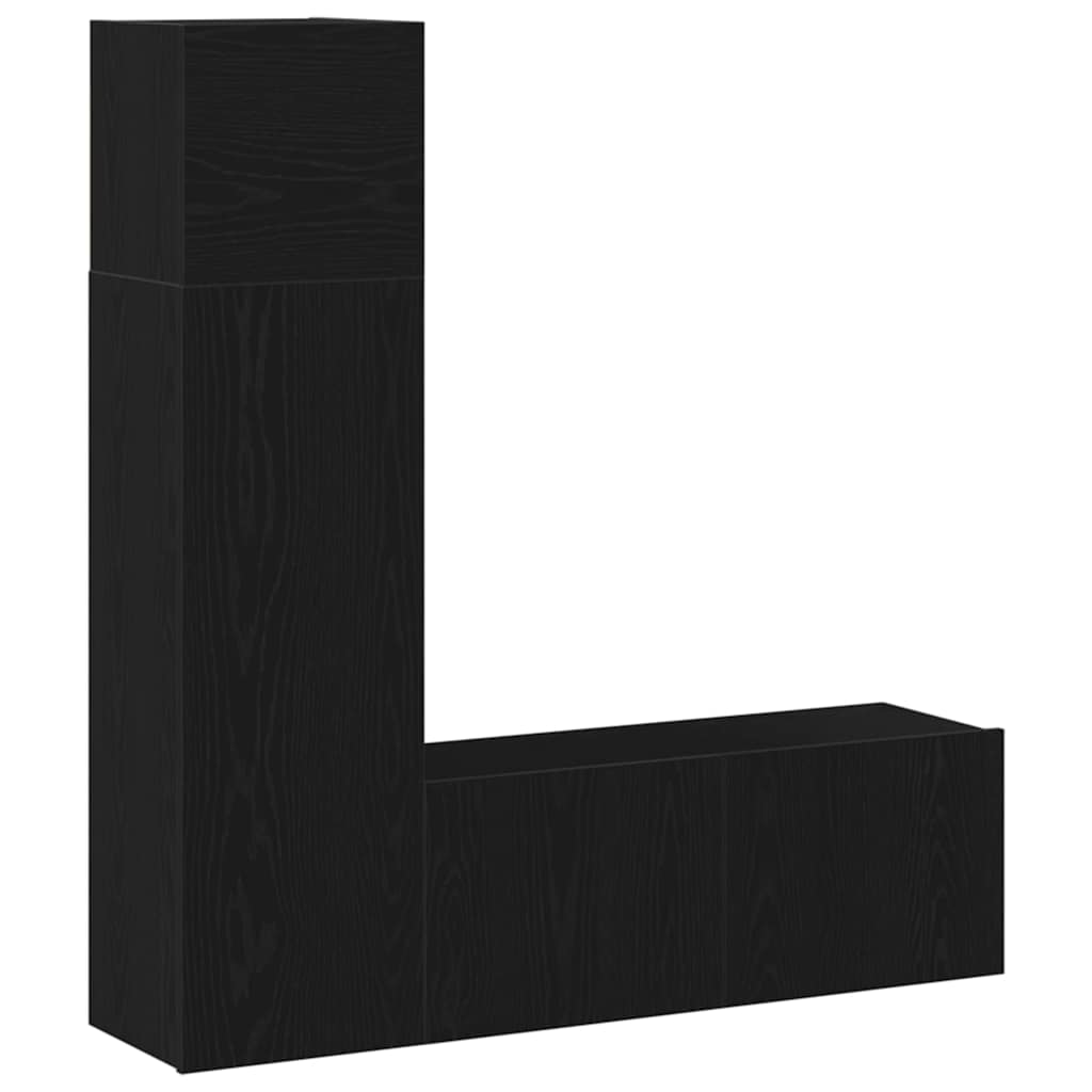 TV-Möbel-Set 3 pcs Schwarz Eichen-Optik 130,5 x 30 x 140 cm