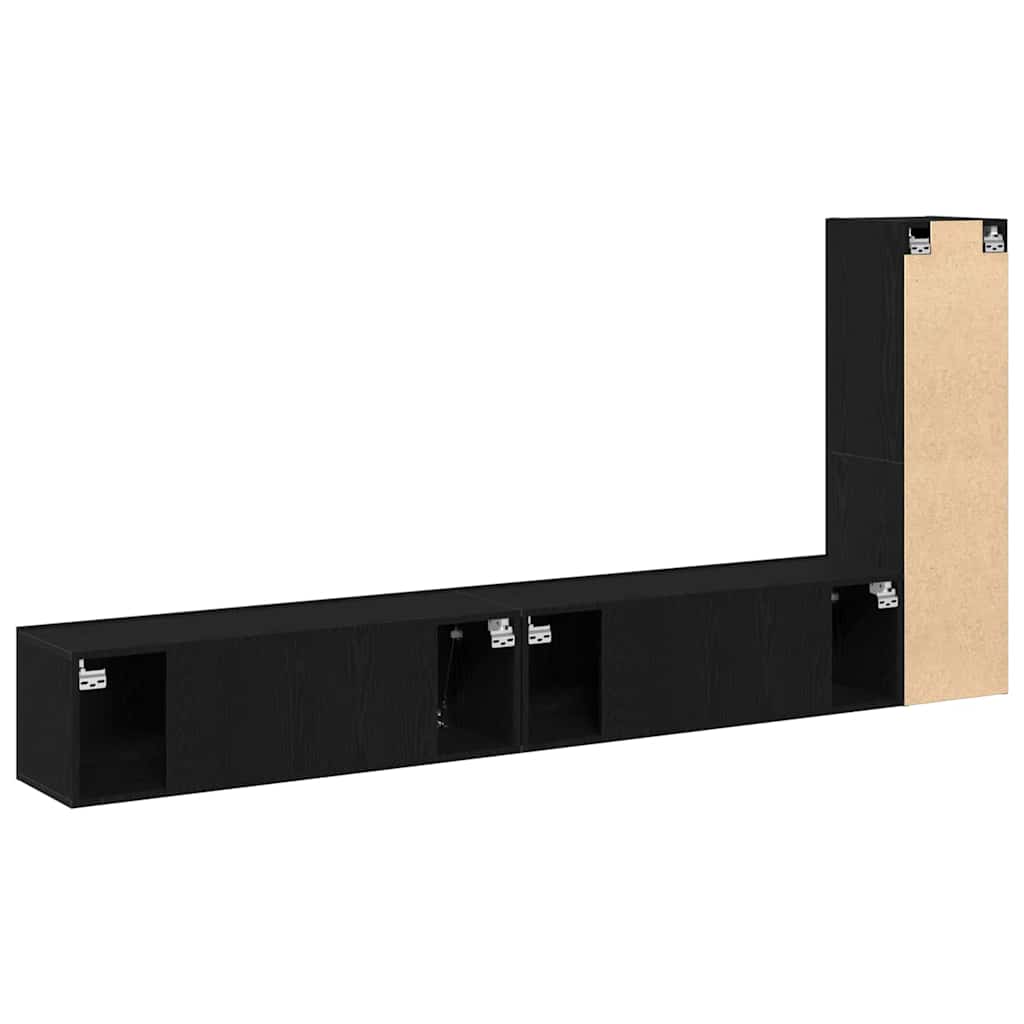 TV-Möbel-Set 3 pcs Schwarz Eichen-Optik 100 x 30 x 30 cm