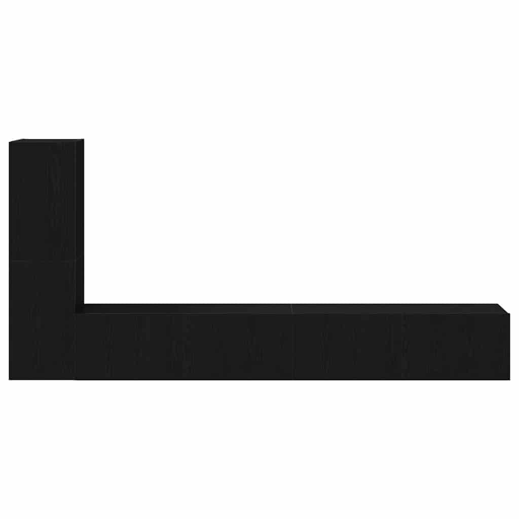 TV-Schrankset 3 Stk. Schwarz Eichen-Optik Holzwerkstoff