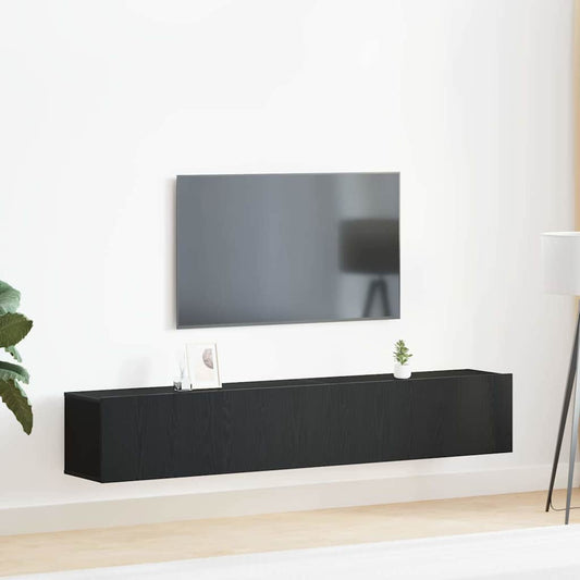 TV-Möbel-Set 2 pcs Schwarz Eichen-Optik 100 x 30 x 30 cm