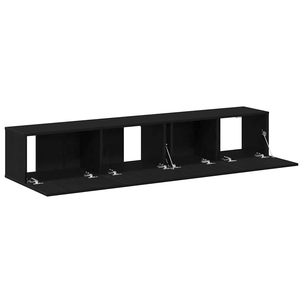 TV-Möbel-Set 2 pcs Schwarz Eichen-Optik 100 x 30 x 30 cm