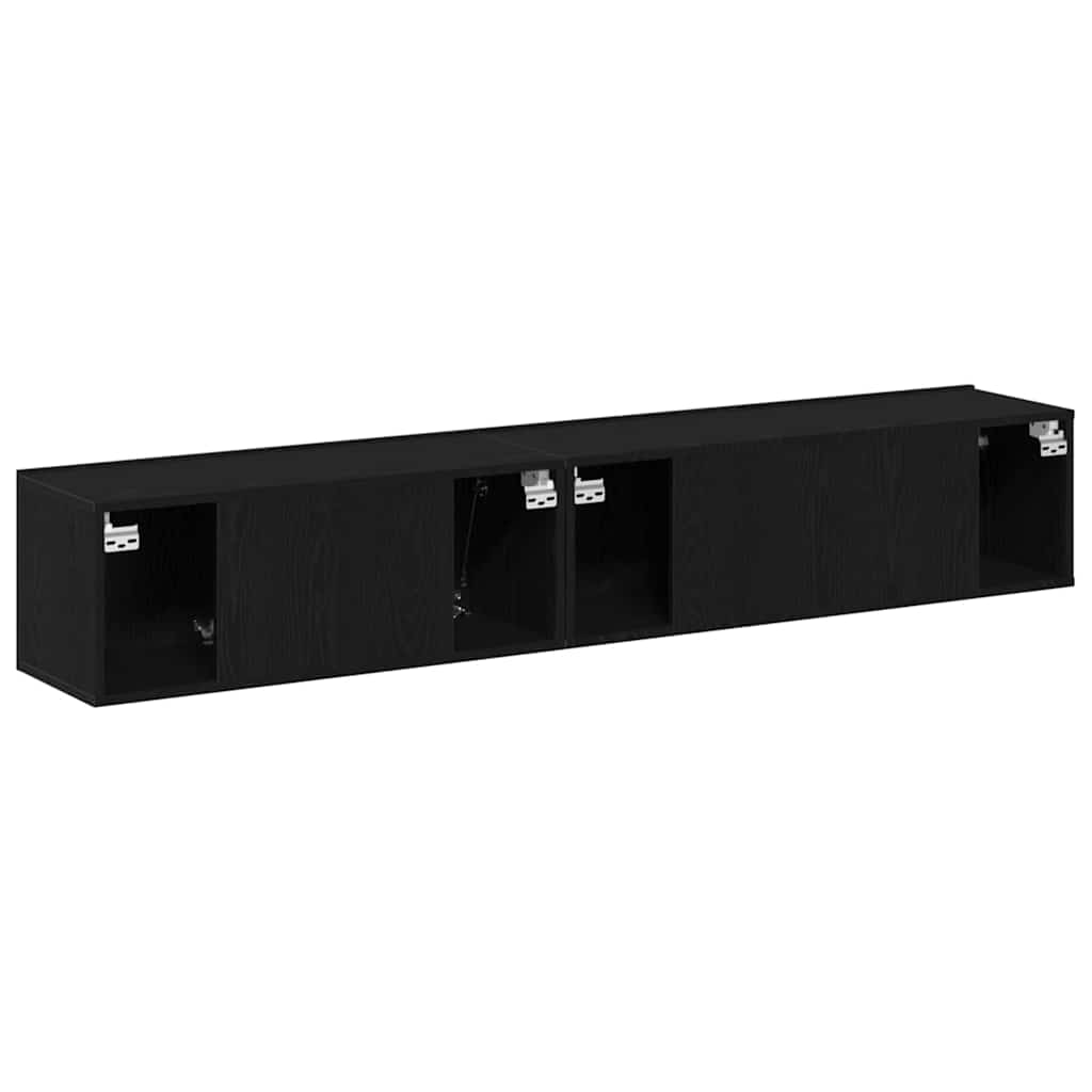 TV-Möbel-Set 2 pcs Schwarz Eichen-Optik 100 x 30 x 30 cm