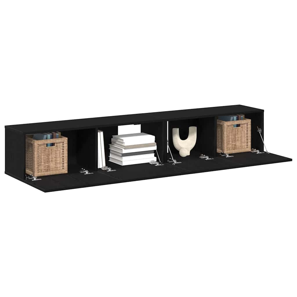 TV-Möbel-Set 2 pcs Schwarz Eichen-Optik 100 x 30 x 30 cm