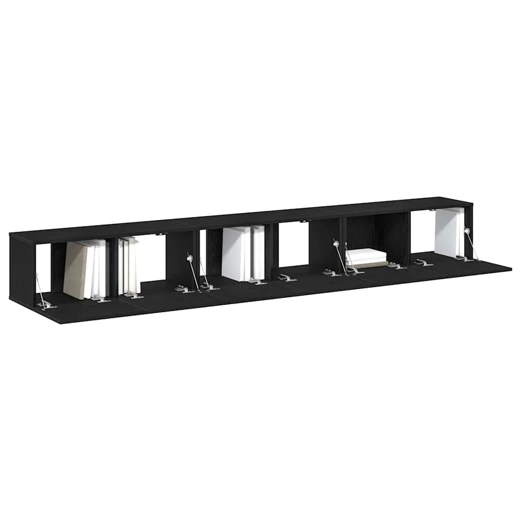 TV-Möbel-Set 3 pcs Schwarz Eichen-Optik 80 x 30 x 30 cm