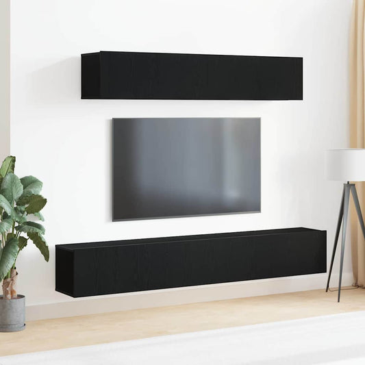 TV-Möbel-Set 4 pcs Schwarz Eichen-Optik 100 x 30 x 30 cm