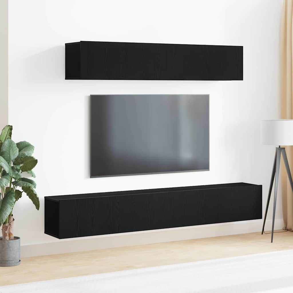 TV-Schrankset 4 stk. Schwarze Eiche Holzwerkstoff