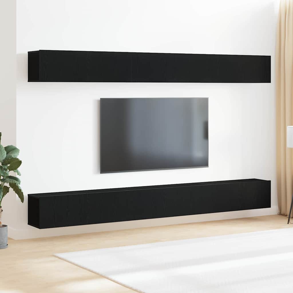 TV-Schrankset 6 Stk. Schwarz Eichen-Optik Holzwerkstoff