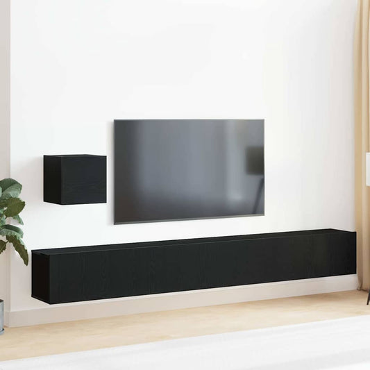 TV-Möbel-Set 4 pcs Schwarz Eichen-Optik 80 x 30 x 30 cm