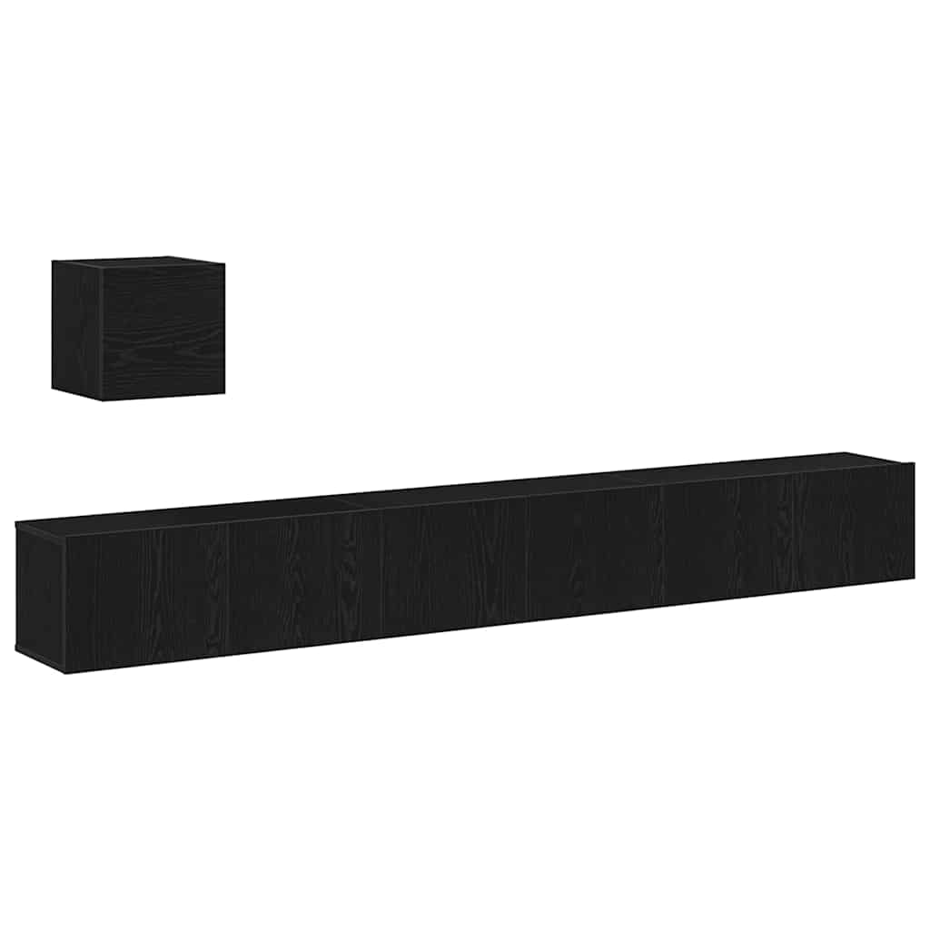 TV-Möbel-Set 4 pcs Schwarz Eichen-Optik 80 x 30 x 30 cm