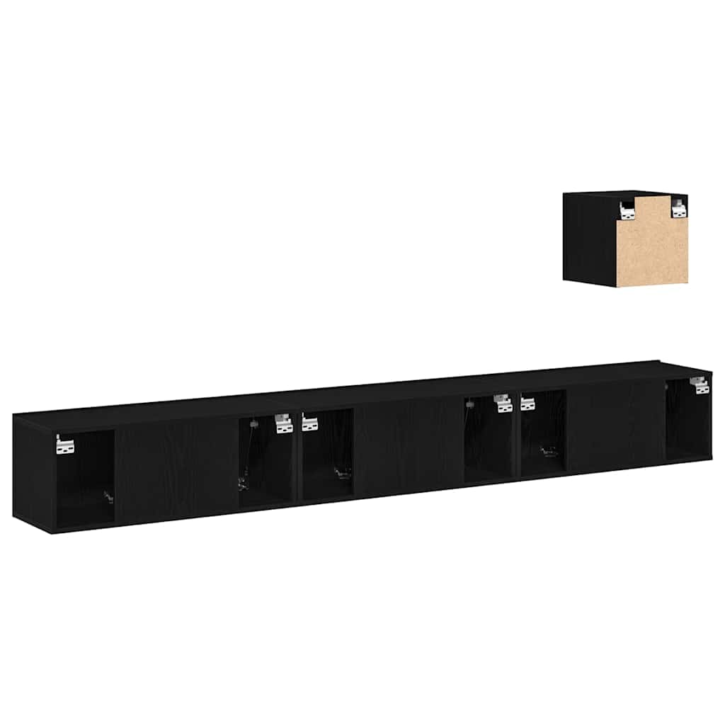 TV-Möbel-Set 4 pcs Schwarz Eichen-Optik 80 x 30 x 30 cm