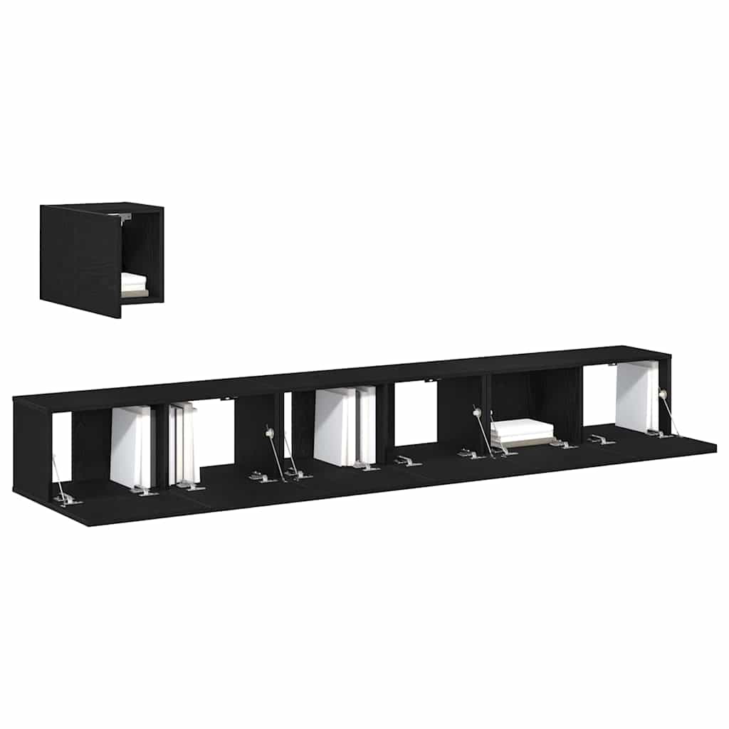 TV-Möbel-Set 4 pcs Schwarz Eichen-Optik 80 x 30 x 30 cm