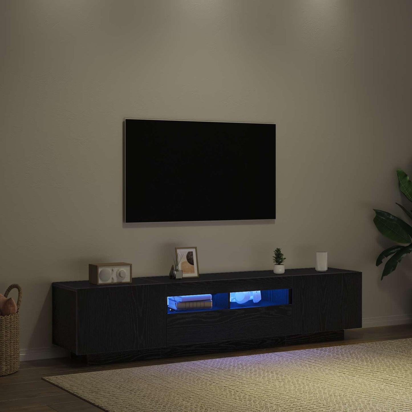 TV-Schrankset 2 pcs Schwarz 180 x 35 x 40 cm Holzwerkstoff