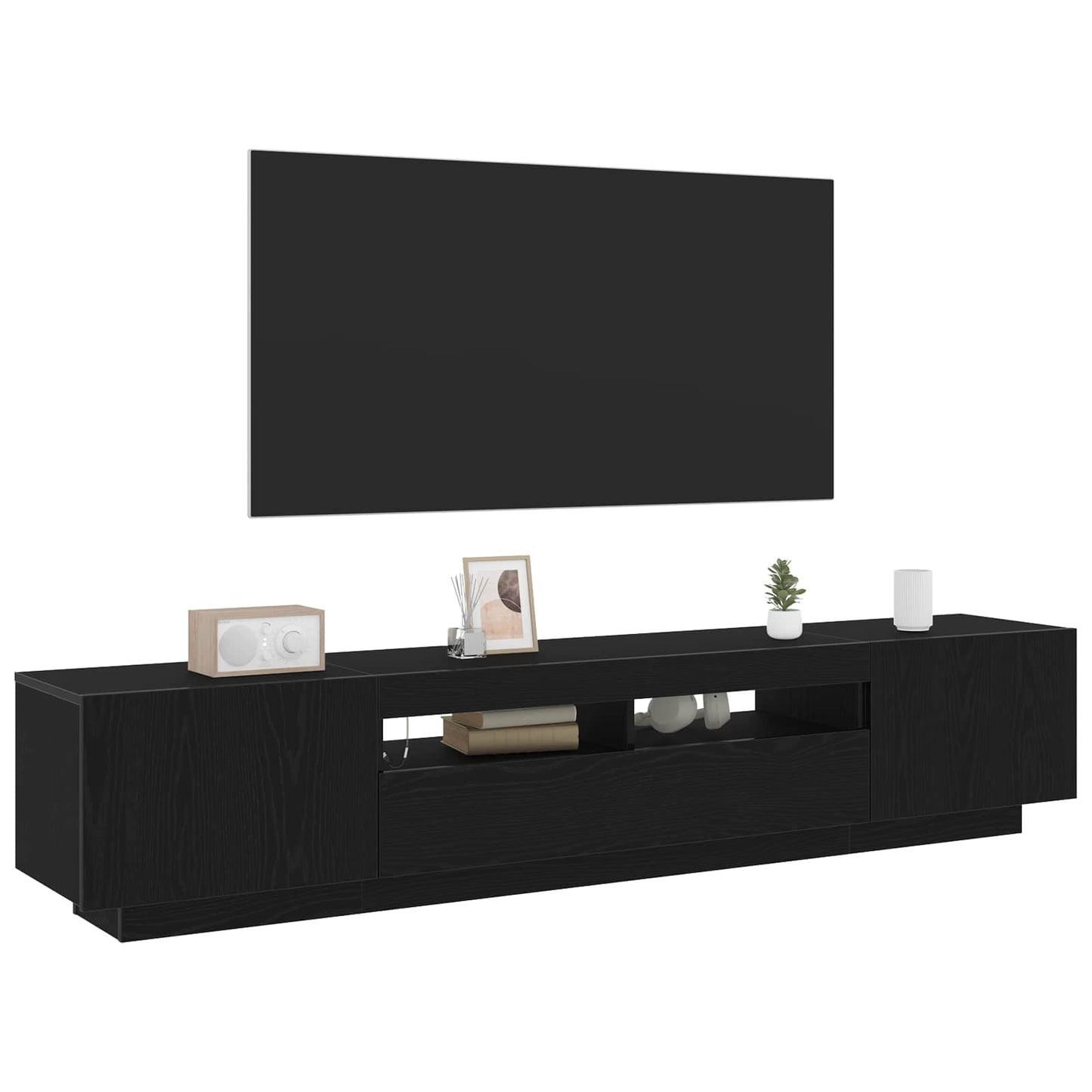 TV-Schrankset 2 pcs Schwarz 200 x 35 x 40 cm Holzwerkstoff