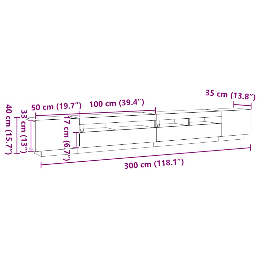 TV-Schrankset 3 pcs Schwarz 300 x 35 x 40 cm Holzwerkstoff