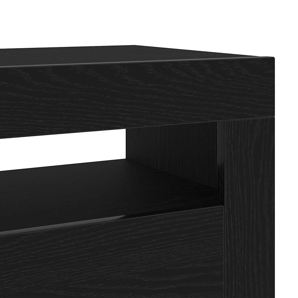 Nachttisch Schwarz Eichen-Optik 60 x 35 x 40 cm Holzwerkstoff