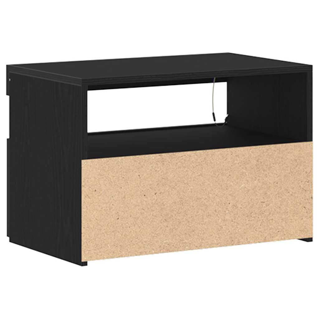 Nachttisch Schwarz Eichen-Optik 60 x 35 x 40 cm Holzwerkstoff