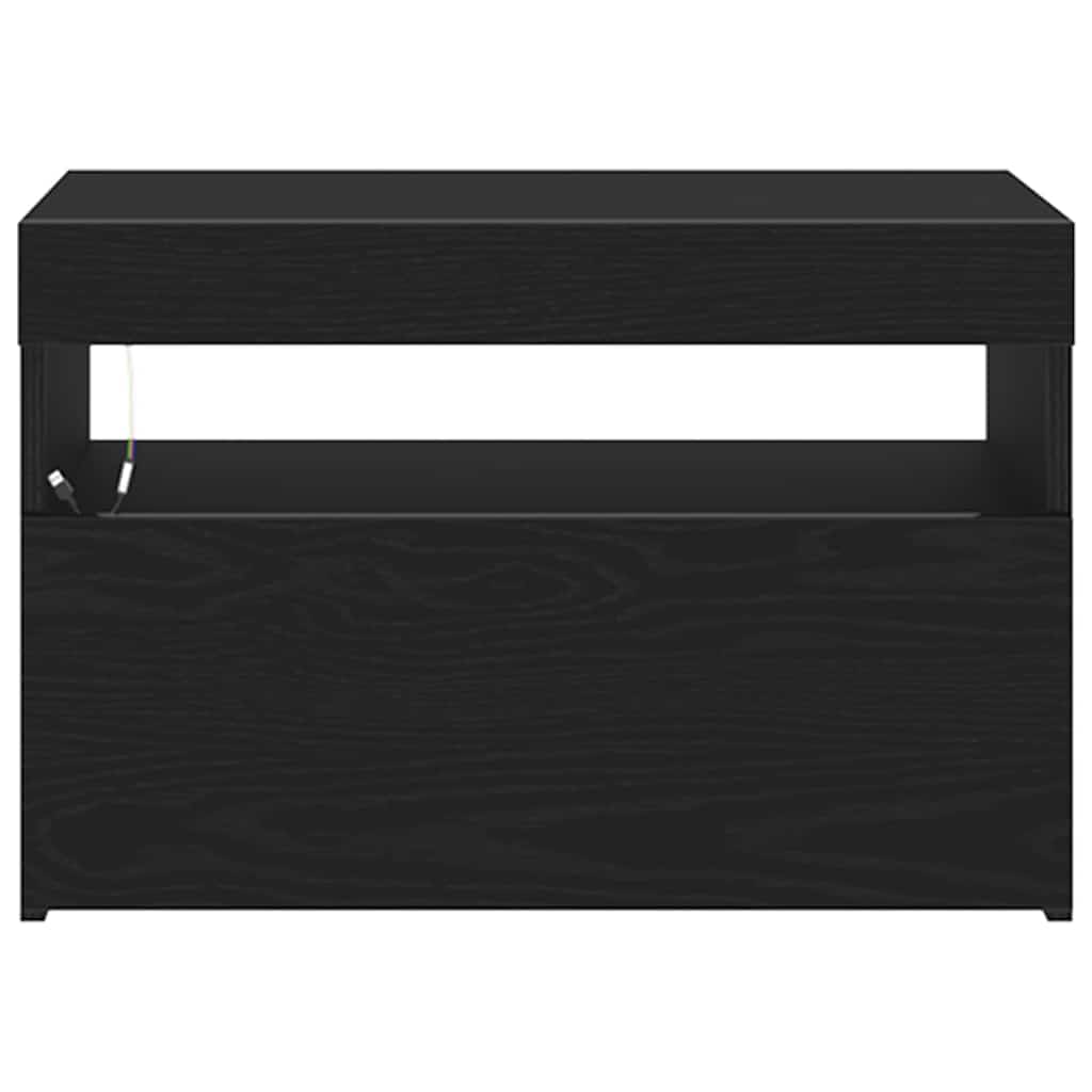 Nachttisch Schwarz Eichen-Optik 60 x 35 x 40 cm Holzwerkstoff