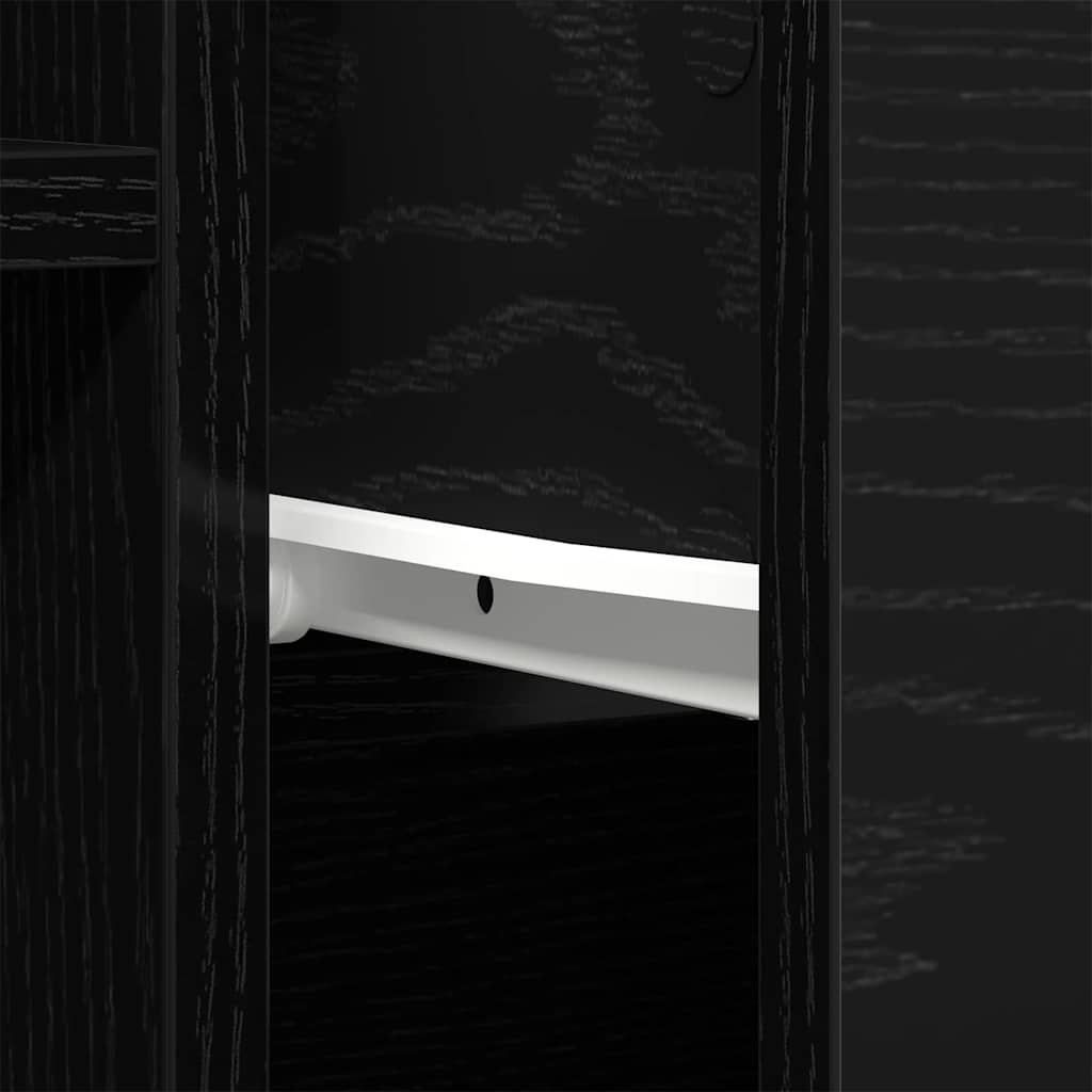 Sideboard Schwarz Eichen-Optik 120 x 30 x 70 cm Holzwerkstoff