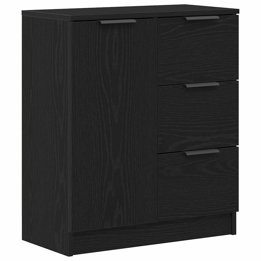 Sideboard Schwarz Eichen-Optik 120 x 30 x 70 cm Holzwerkstoff