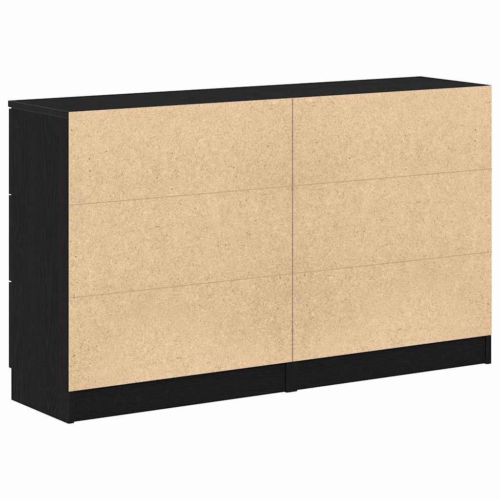 Sideboard Schwarz Eichen-Optik 120 x 30 x 70 cm Holzwerkstoff