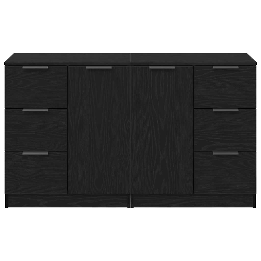 Sideboard Schwarz Eichen-Optik 120 x 30 x 70 cm Holzwerkstoff