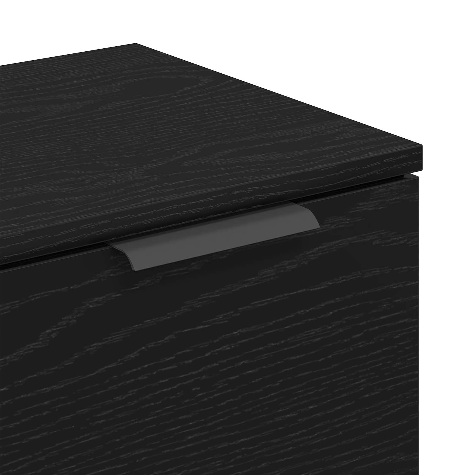 Sideboard 2 stk. Schwarz Eichen-Optik 60 x 30 x 70 cm