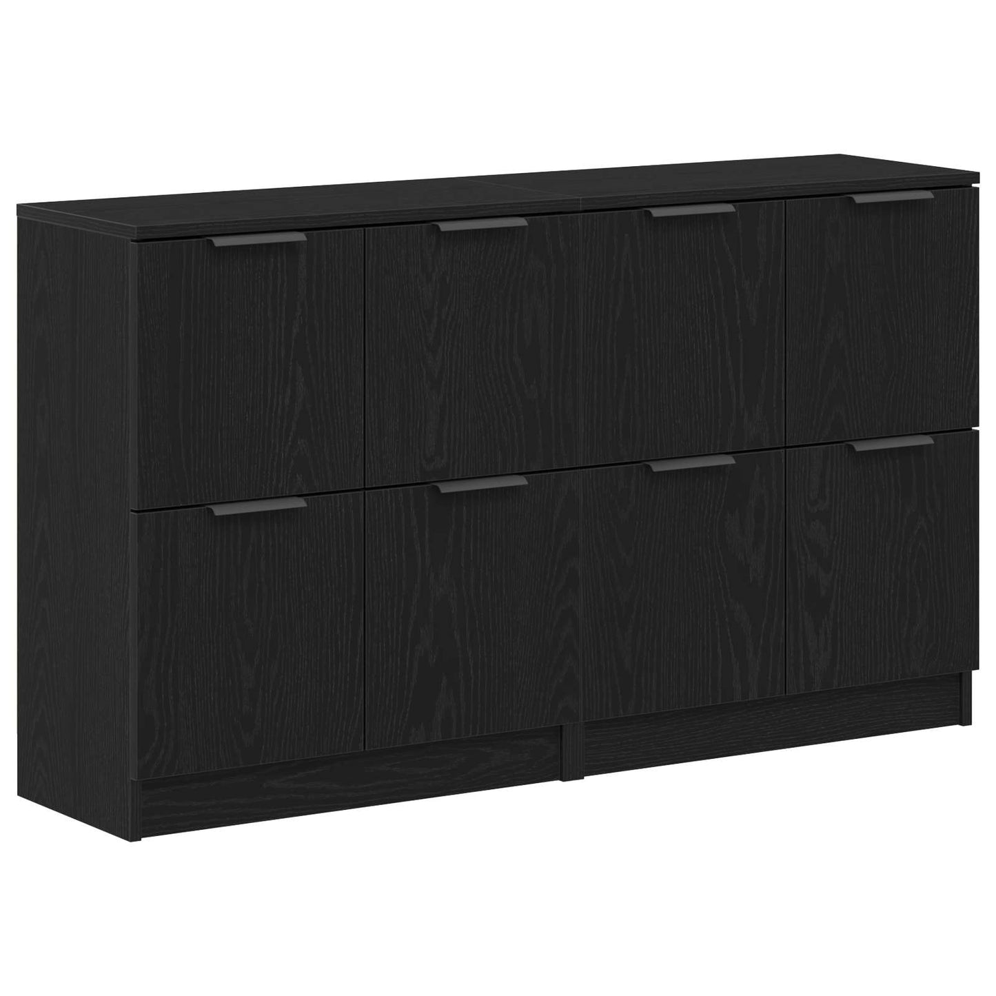 Sideboard 2 stk. Schwarz Eichen-Optik 60 x 30 x 70 cm