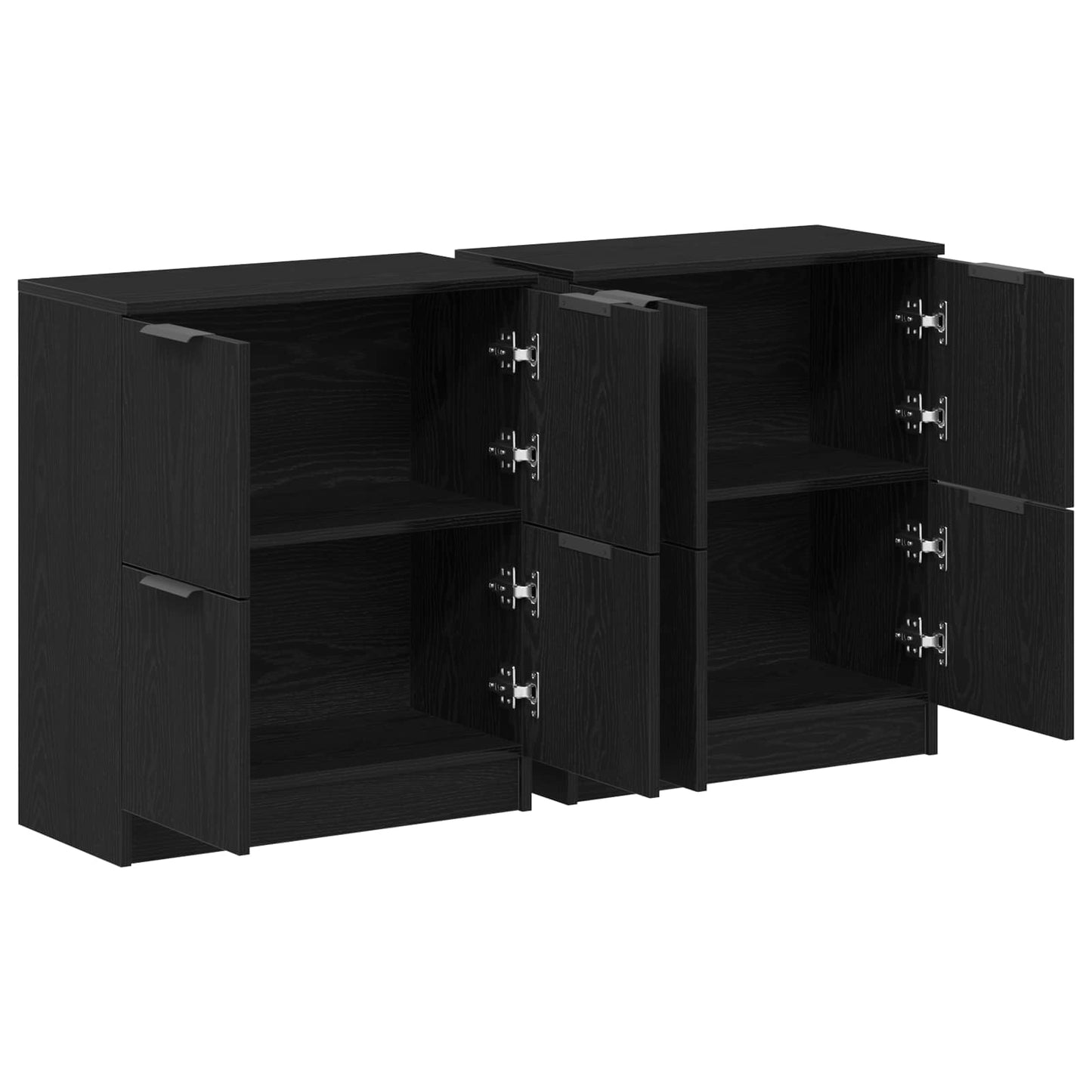 Sideboard 2 stk. Schwarz Eichen-Optik 60 x 30 x 70 cm