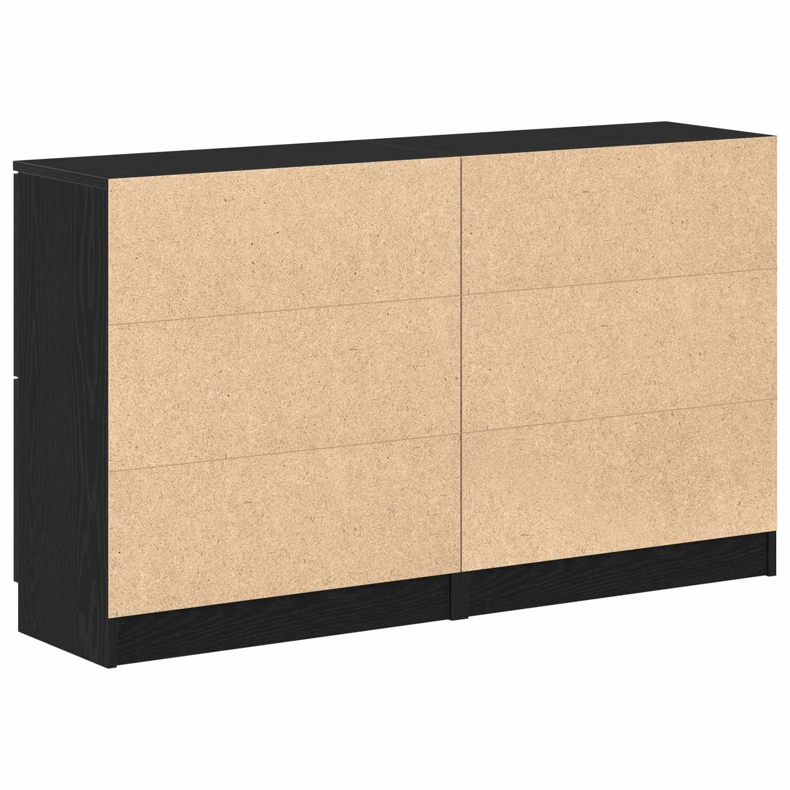 Sideboard 2 stk. Schwarz Eichen-Optik 60 x 30 x 70 cm