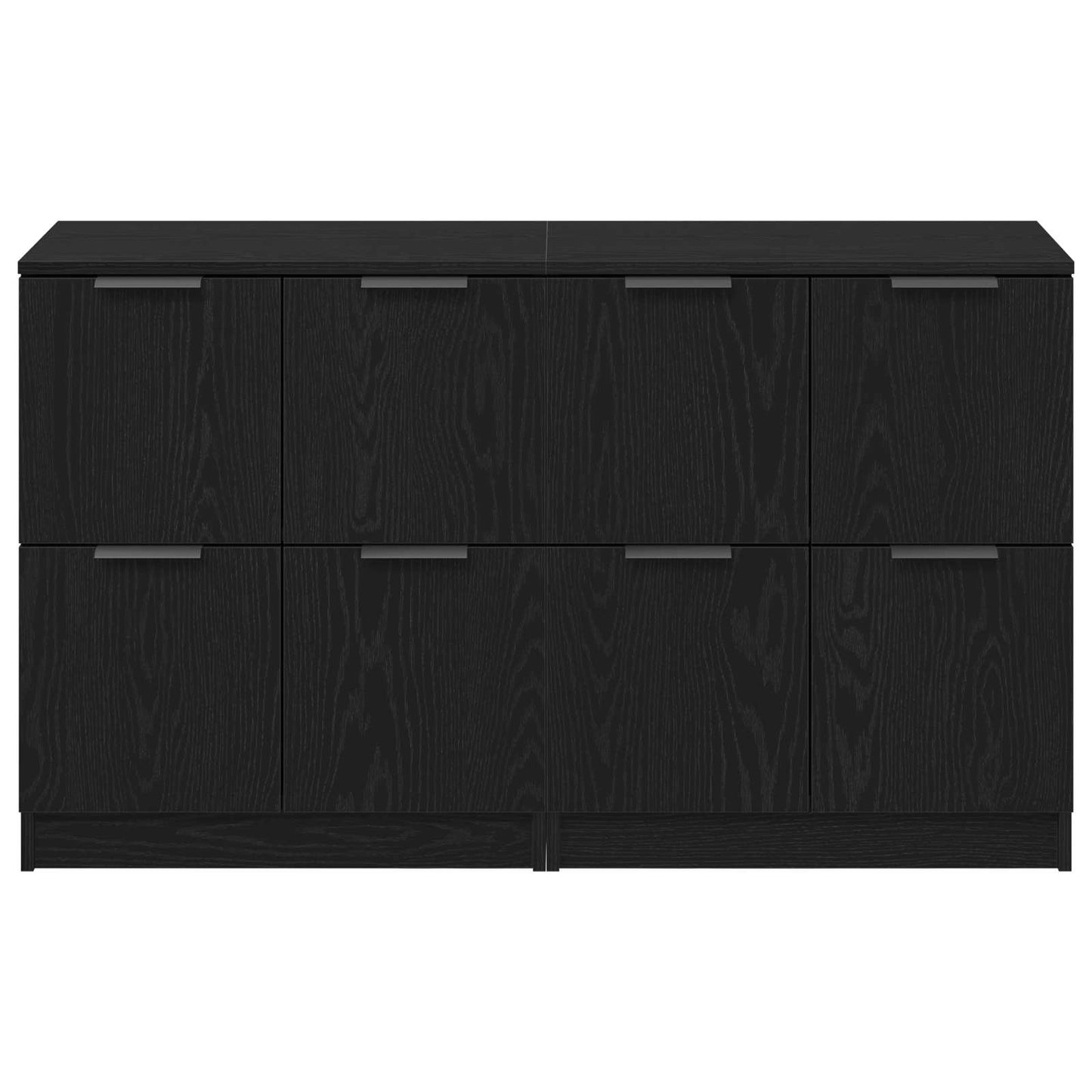 Sideboard 2 stk. Schwarz Eichen-Optik 60 x 30 x 70 cm