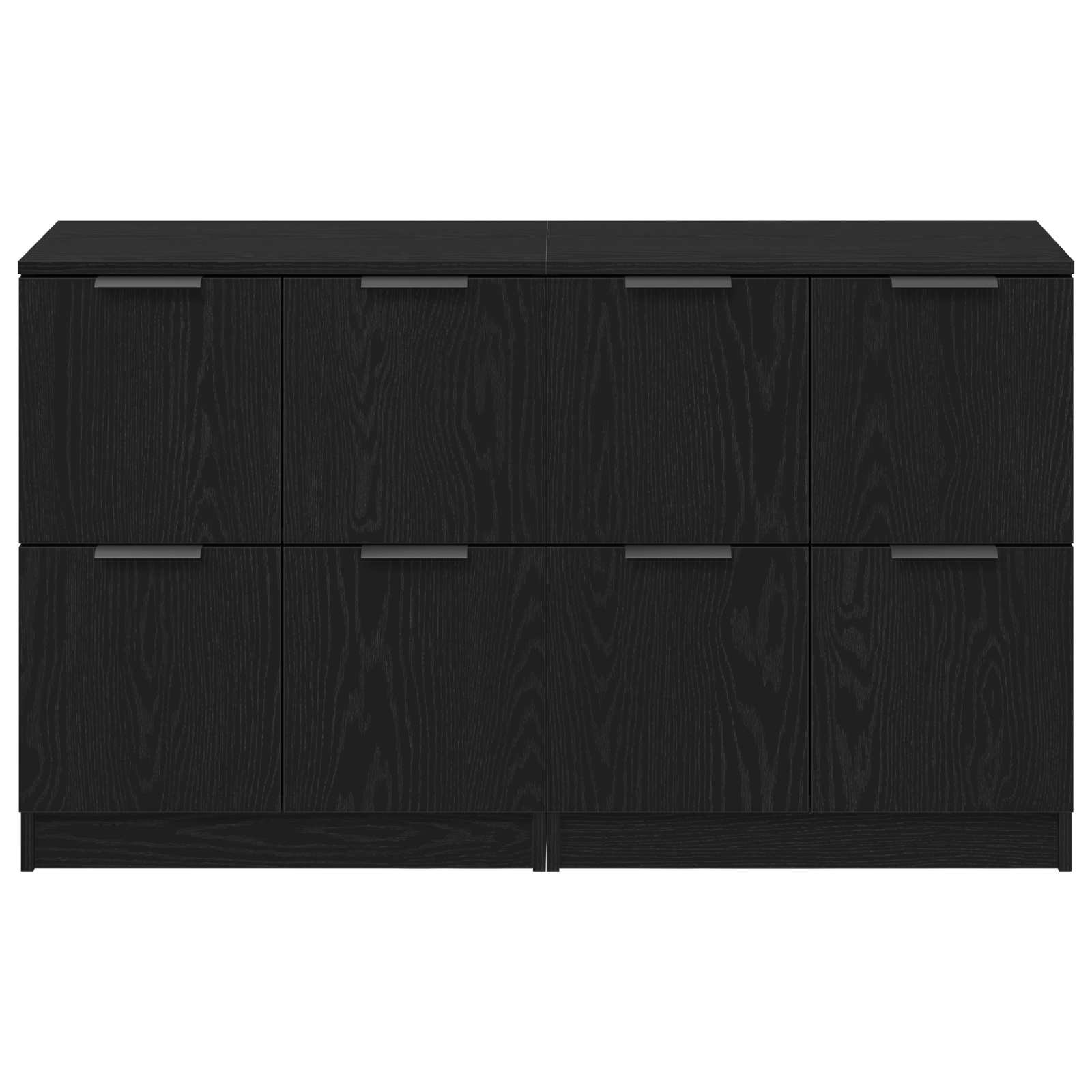 Sideboard 2 stk. Schwarz Eichen-Optik 60 x 30 x 70 cm
