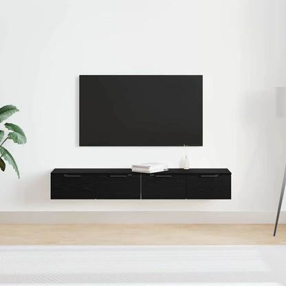 Wandmontierter Schrank 2 stk. Schwarz Eichen-Optik