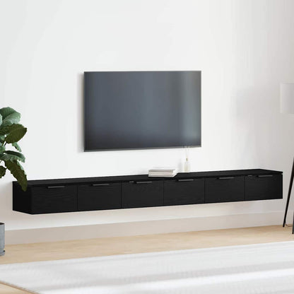 Wandmontierter Schrank 2 stk. Schwarz Eichen-Optik