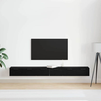 Wandmontierter Schrank 2 stk. Schwarz Eichen-Optik
